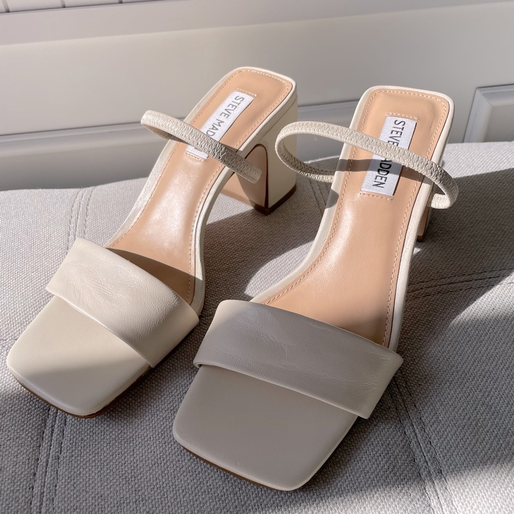 Steve Madden JADEN BONE LEATHER Heels